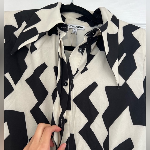 Fashion Nova All Fax No Printer Shirt Dress - Picture 4 of 8